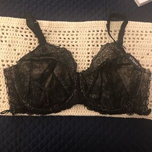 ADORE ME-Brand New Black Lace Corset Effect - Size 40G Bra and XL Panty Set